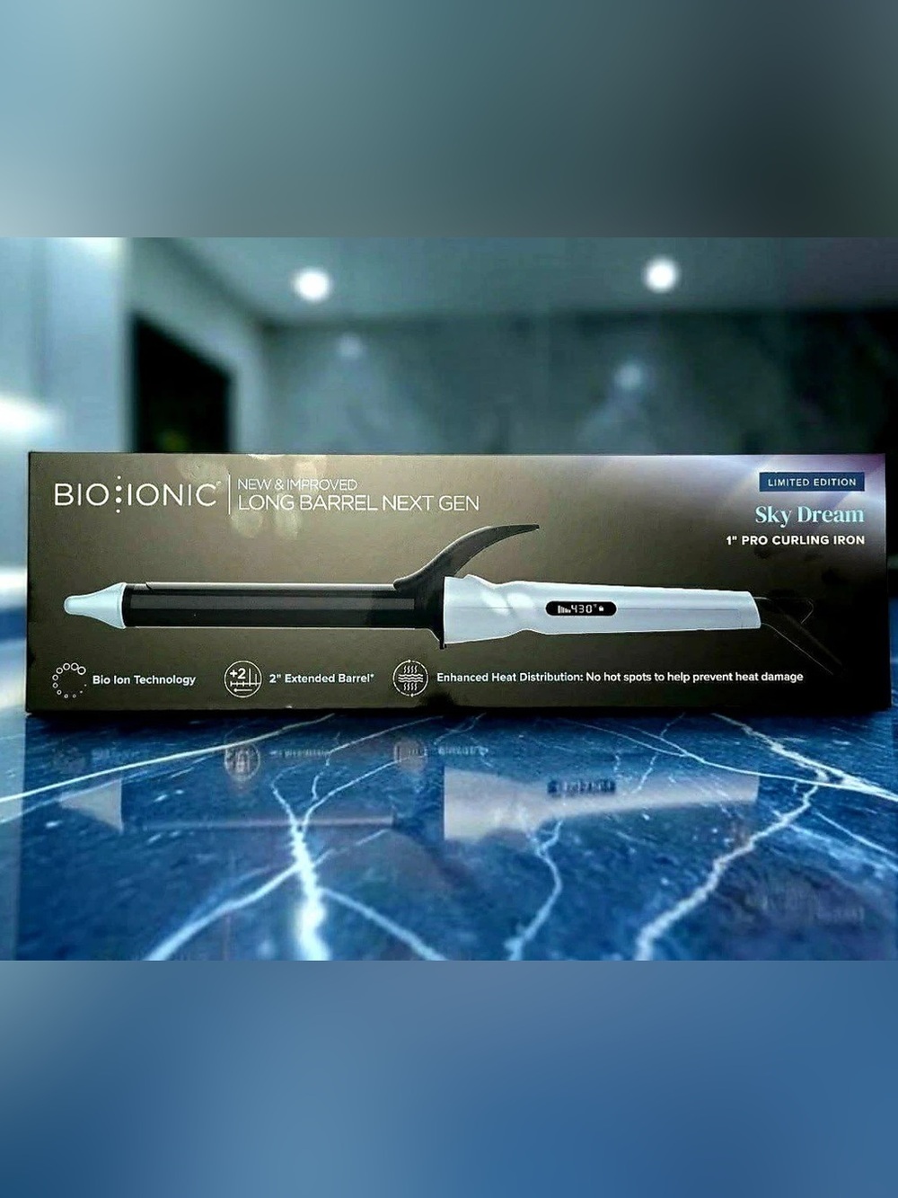 Bio Iconic Long Barrel 1” Next Gen Curling Iron - Sky Dream